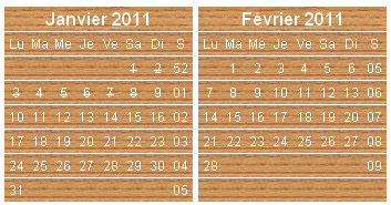 T�l�charger le mod�le de calendrier
